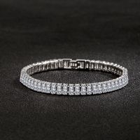 Einfache Hand Schmuck Weibliche Mode Dicke Kette Rechteckig Zirkon Diamant Kupfer Armband main image 4