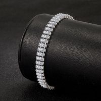 Einfache Hand Schmuck Weibliche Mode Dicke Kette Rechteckig Zirkon Diamant Kupfer Armband main image 5