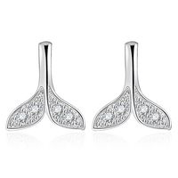 Cadeaux De Boucles D&#39;oreilles En Cuivre Simples Pour Femmes En Queue De Poisson Cloutées De Diamants main image 6