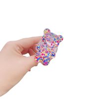 Colorful Glitter Bear Mobile Phone Creative Airbag Folding Support Bracket main image 6