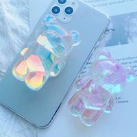 Cute Colorful Bear Airbag Bubble Telescopic Folding Mobile Phone Bracket main image 3