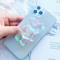 Cute Colorful Bear Airbag Bubble Telescopic Folding Mobile Phone Bracket main image 5
