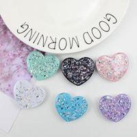 Solid Color Glitter Drop Glue Retractable Airbag Bracket Heart-shaped Multi-function main image 4