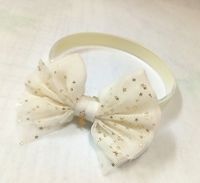 New Korean Children's Hairband Bronzing Cotton Bow Baby Hair Accessories main image 2