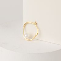 New Pearl Irregular 14k Gold Irregular Round Copper Earrings main image 4