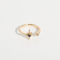 Simple Constellation Shape Copper Plated 14k Real Gold Open Ring main image 2