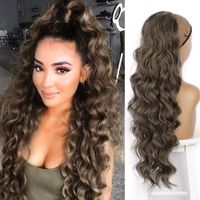 Ladies Wig High Temperature Silk Long Curly Hair Drawstring Ponytail Hair Extension Piece main image 5