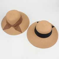 Fashion Simple Bow Big Brim Sun Hat Simple Straw Hat main image 4