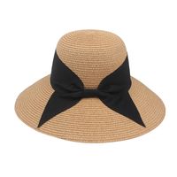 Fashion Simple Bow Big Brim Sun Hat Simple Straw Hat main image 6