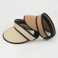 Fashion Foldable Sunscreen Embroidered Letter K Straw Hat main image 5