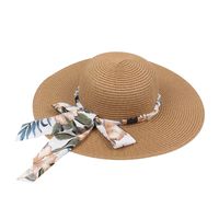 Fashion Printing Beach Sun Hat Simple Pearl Straw Hat main image 2
