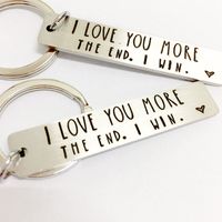 Long Stainless Steel Keychain Letter Couple Gift main image 3