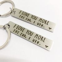 Long Stainless Steel Keychain Letter Couple Gift main image 4