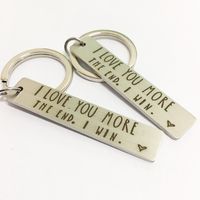 Long Stainless Steel Keychain Letter Couple Gift main image 5