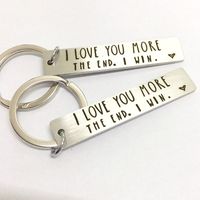 Long Stainless Steel Keychain Letter Couple Gift main image 6
