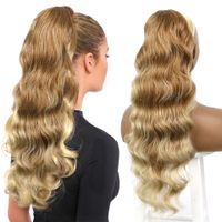 Ladies High Temperature Silk Long Curly Hair Drawstring Ponytail Hair Extension Piece Wigs sku image 1