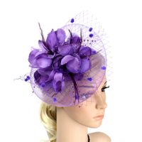 New Feather Bridal Mesh Fascinators Bow Small Hat Accessories Hairband main image 5