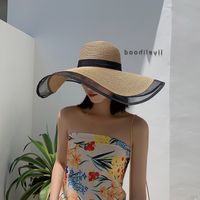 Fashion Hat Sunshade Big Brim Straw Hat Simple Beach Hat main image 1