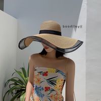 Fashion Hat Sunshade Big Brim Straw Hat Simple Beach Hat main image 2