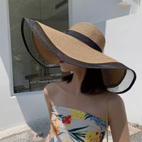 Fashion Hat Sunshade Big Brim Straw Hat Simple Beach Hat main image 3