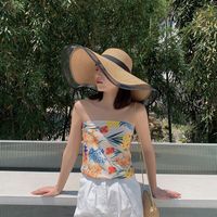 Fashion Hat Sunshade Big Brim Straw Hat Simple Beach Hat main image 5