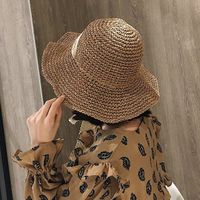 Fashion Foldable Straw Hat Lace Straps Big Brim Sun Hat main image 5