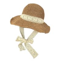 Fashion Foldable Straw Hat Lace Straps Big Brim Sun Hat main image 6
