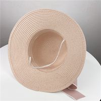 Fashion Ribbon Simple Bow Solid Color Big Brimmed Hat main image 4
