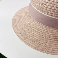 Fashion Ribbon Simple Bow Solid Color Big Brimmed Hat main image 5