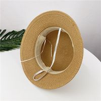 Summer Children's Straw Bag Bow Hat Set Sun Hat Basin Hat Messenger Bag main image 5