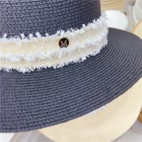 Fashion Beach Hat Flat Top Hat Breathable Flat Brim Straw Hat main image 3