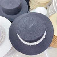 Fashion Beach Hat Flat Top Hat Breathable Flat Brim Straw Hat main image 4