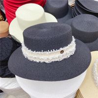 Fashion Beach Hat Flat Top Hat Breathable Flat Brim Straw Hat main image 6