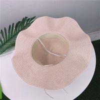 Fashion Pearl Bow Straw Hat Summer Travel Beach Hat main image 4