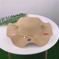 Fashion Pearl Bow Straw Hat Summer Travel Beach Hat main image 5