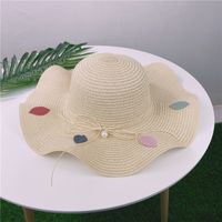 Fashion Pearl Bow Straw Hat Summer Travel Beach Hat main image 6