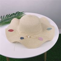 Sombrero De Paja Con Lazo De Perlas A La Moda, Sombrero De Playa Para Viajes De Verano main image 6