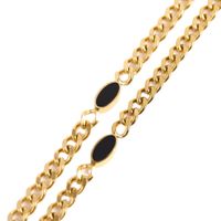 Fashion Jewelry Women's Black Oval Pendant Titanium Steel Necklace main image 6