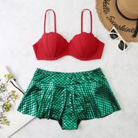 Swimsuit Female Triangle Split Fish Scale Printing Large Size Woman main image 4