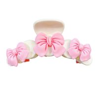 Korean Style Peach Flower Bow Heart Hair Clip Shark Clip Hair Accessories main image 6