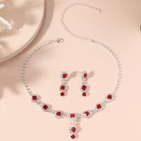 Fashion Bride Necklace Earrings Set Simple Alloy Jewelry main image 4