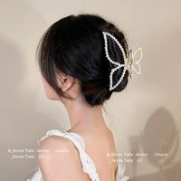 Korean Pearl Butterfly Large Hair Clip main image 3