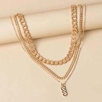 Simple Alloy Necklace Hip-hop Thick Stitching Multi-layer Clavicle Chain main image 5