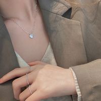 Ladies Fashion Heart-shaped Acrylic Geometric Pendant Alloy Necklace main image 5