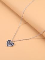 Black Heart-shaped Letter Pendant Ladies Couple Alloy Necklaces main image 3