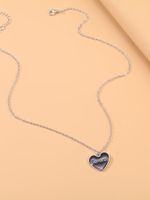 Black Heart-shaped Letter Pendant Ladies Couple Alloy Necklaces main image 4