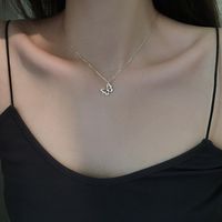 Silver Butterfly Simple Ladies Hollow Butterfly Pendant Diamond Clavicle Alloy Chain main image 4
