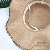 Fashion Flower Straw Hat Sun Simple Solid Color Sunshade Hat main image 6