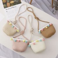 Summer Korean Children's Sunscreen Sun Hat Straw Hat Messenger Bag main image 3