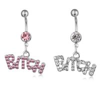 Fashion Letter Alloy Diamond Belly Ring main image 1